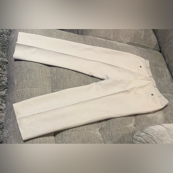 Perry Ellis PVL Texture 2Pcs Suit Jacket/Pants In Natural Linen Size 44R & 34/29 - Picture 16 of 16